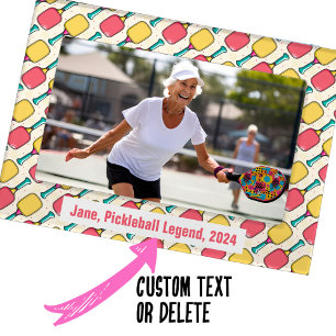 With custom text Diagonal Pickleball Ace Magnetic Frame