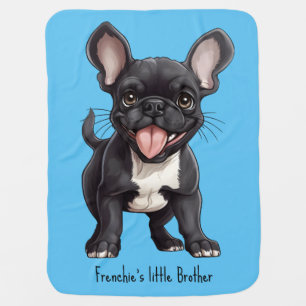 🐶With custom text, Frenchie puppy Baby Blanket