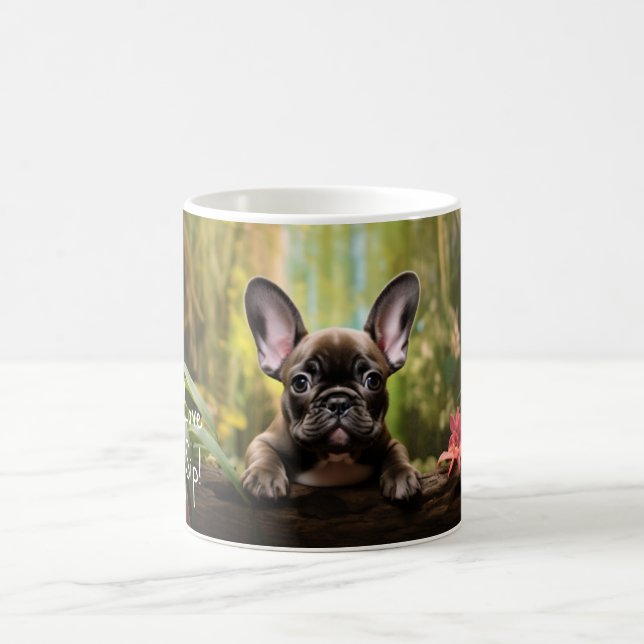 With custom text, 🐶Frenchie puppy Coffee Mug (Center)