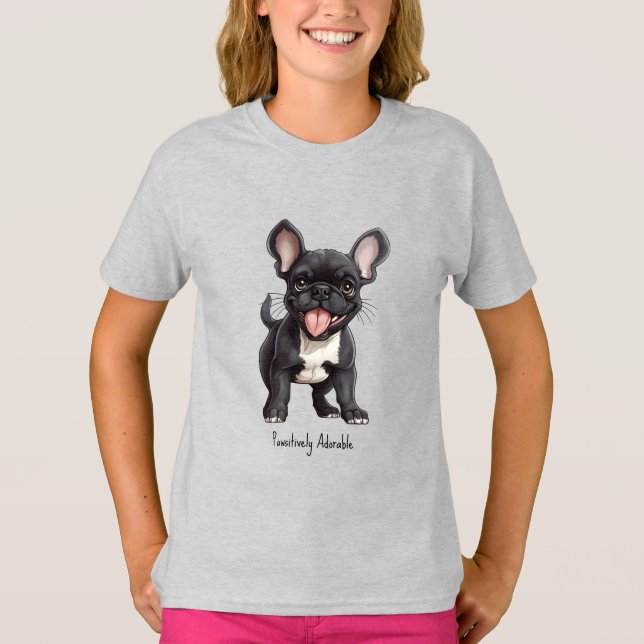 🐶With custom text, Frenchie puppy T-Shirt (Front)