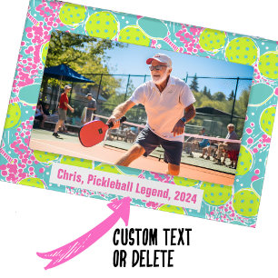 With custom text Pickleball lime Splash Magnetic Frame