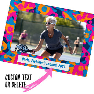 With custom text Pickleball Party Camo Magnetic Frame