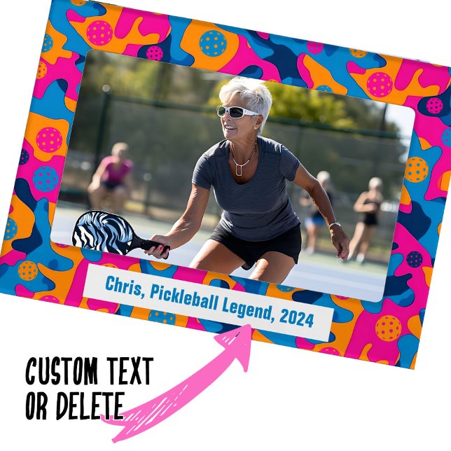 With custom text Pickleball Party Camo Magnetic Frame (With custom text Pickleball Party Camo Magnetic Frame)