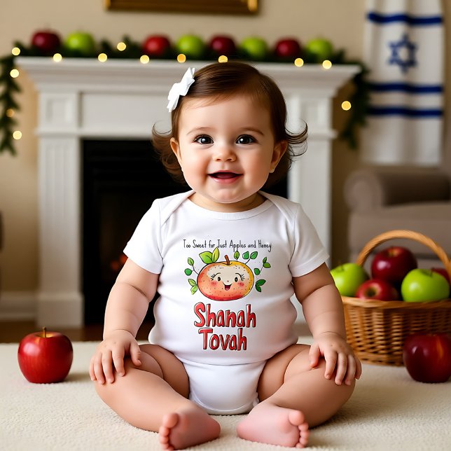 🍎🐝With custom text Sweet New Beginnings Baby Bodysuit (🍎🐝With custom text Sweet New Beginnings Baby Bodysuit)