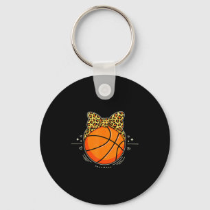 With Cute Basketball Leopard Cheetah Bow Girly Keychain
