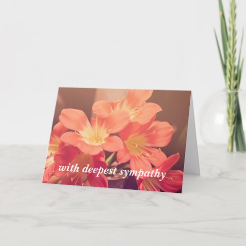 With Deepest Sympathy Beautiful Flower Condolence Card