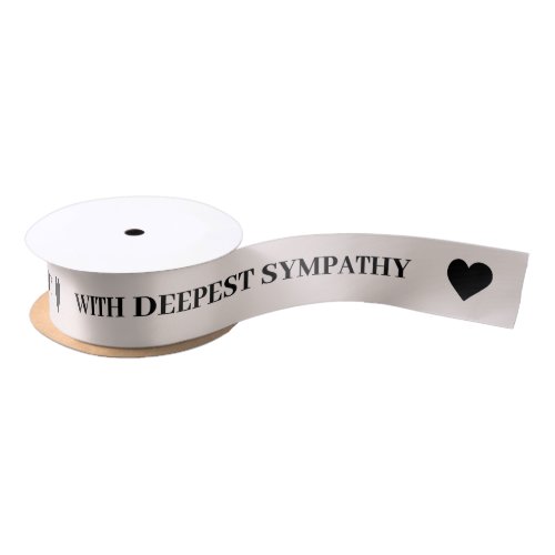 With Deepest Sympathy Bridal White Ribbon