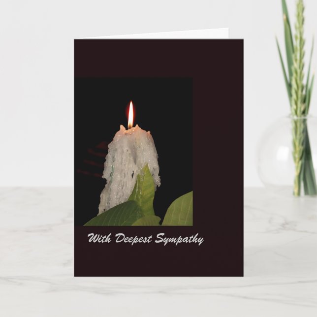 With Deepest Sympathy , Burning Candle Card (Front)
