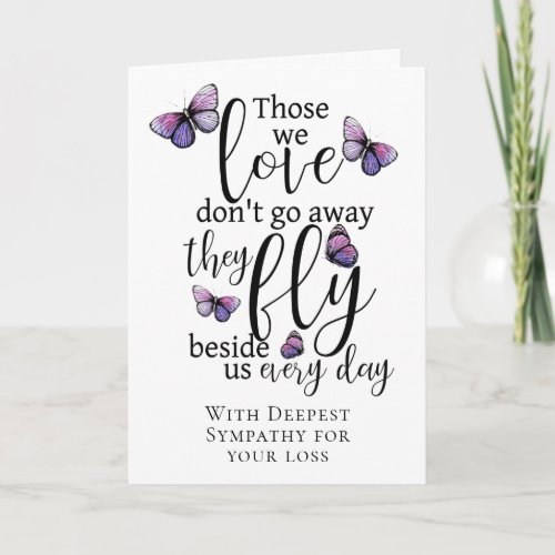 With Deepest Sympathy Butterfly Quote Card