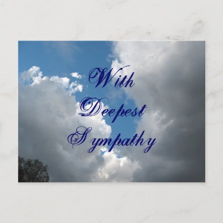With Deepest Sympathy Clouds Postcard