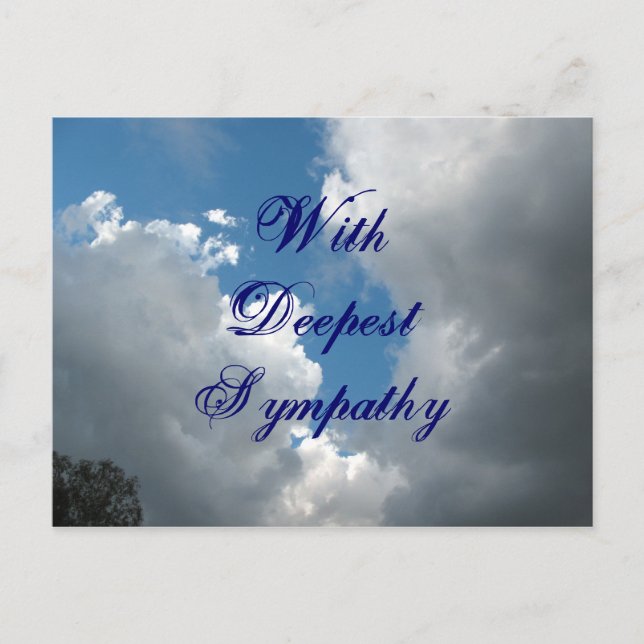With Deepest Sympathy clouds Postcard (Front)