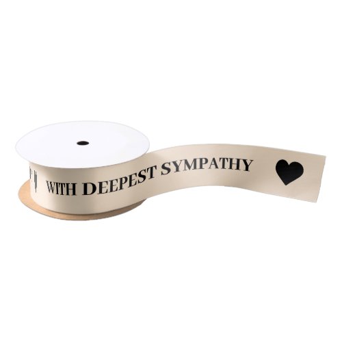 With Deepest Sympathy Cream Ribbon  