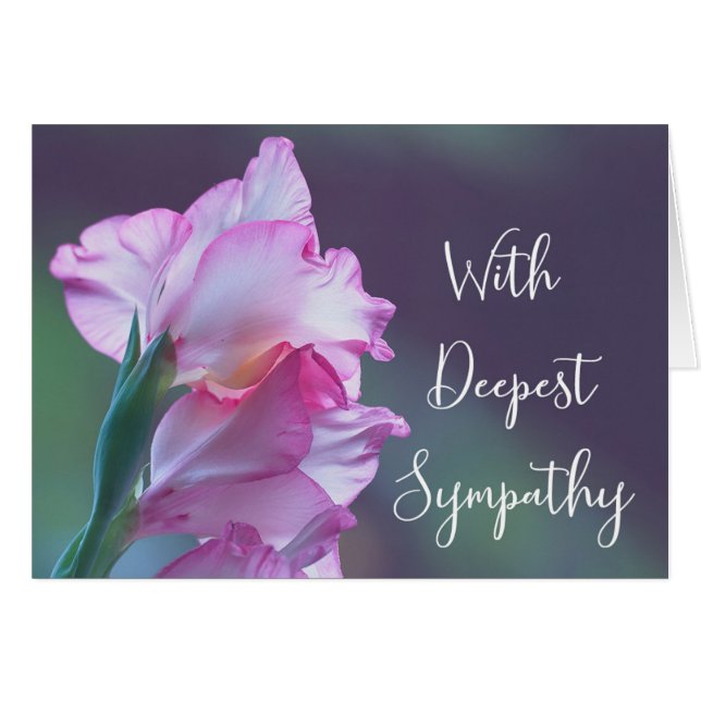 With deepest sympathy Gladiolus Cards (Front Horizontal)
