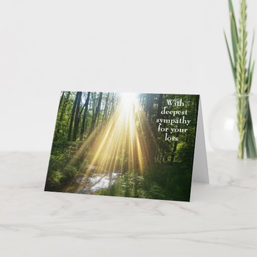 With deepest sympathy _ Green Forest and sunrays Card