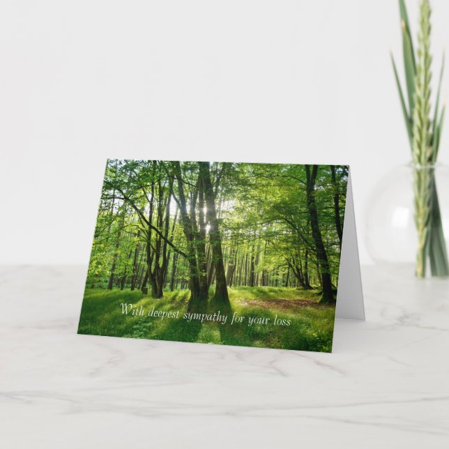With deepest sympathy - Green Forest Card (Front)