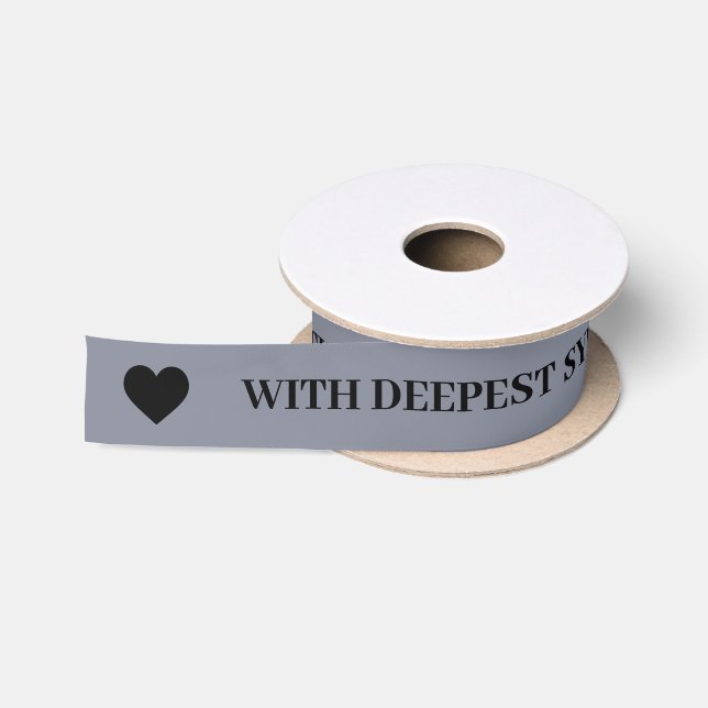 With Deepest Sympathy Pewter Metallic Ribbon (Spool)