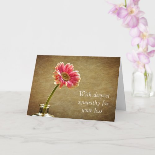 With deepest sympathy _ Pink Daisy Card