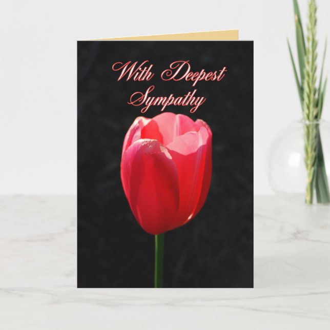 With Deepest Sympathy Red Tulip Card (Front)