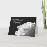 White Floral Deepest Sympathy Postcard, Zazzle