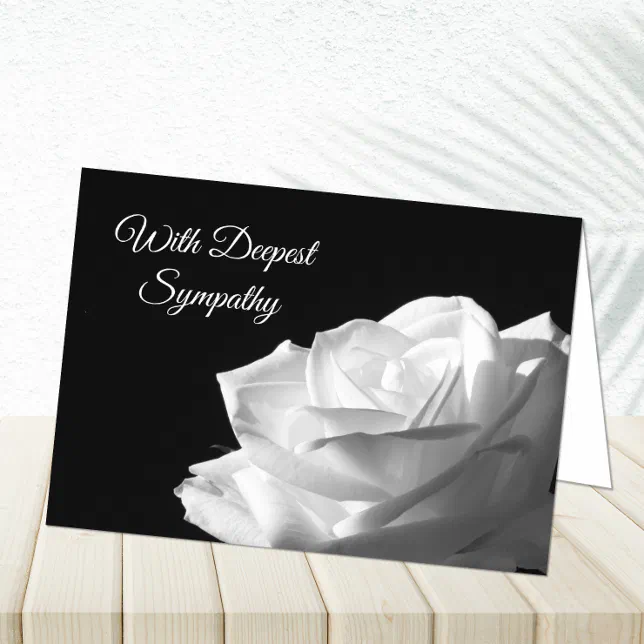 With Deepest Sympathy Rose Card | Zazzle