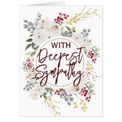 With Deepest Sympathy Rose Floral Oversized Card