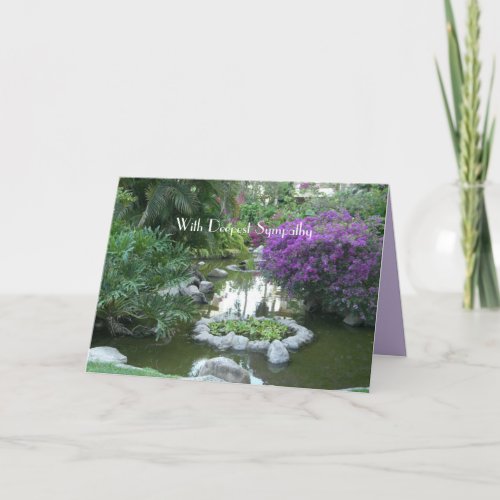 With Deepest Sympathy Tropical Purple Flowers  Card