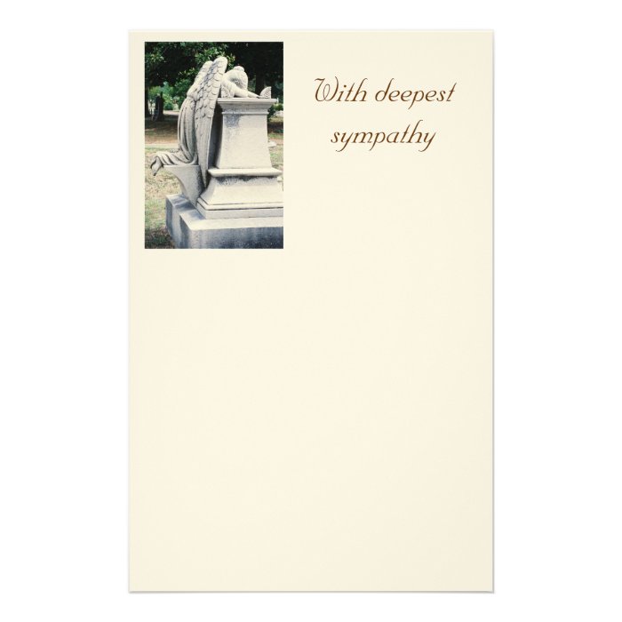 With deepest sympathy Weeping Angel Stationery 