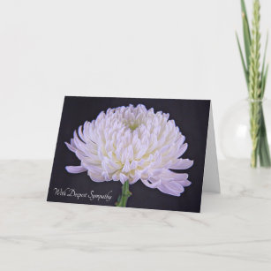 White Floral Deepest Sympathy Postcard, Zazzle