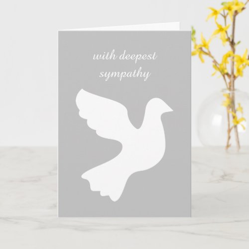 With deepest sympathy white dove condolences card
