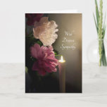With Deepest Sympathy With White And Pink Peonies  Card at Zazzle