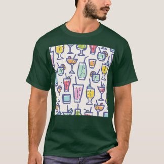 with different cocktails Retro pattern for cocktai T-Shirt