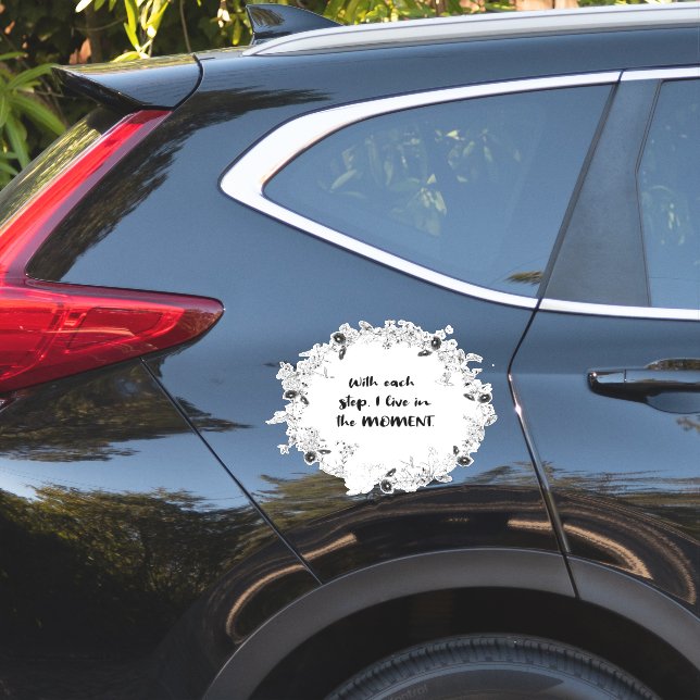 With each Step I live in the Moment- Mindfulness Sticker (Car Side)