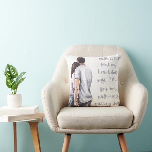 With every beat my heart throw pillow