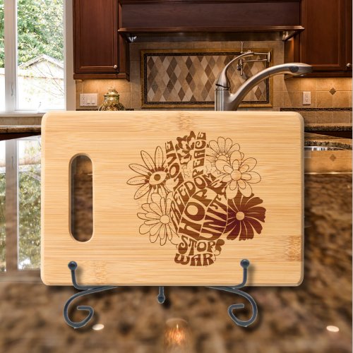 With Every Chop Hope for Peace Cutting Board