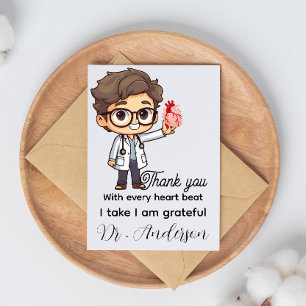 With Every heart I take cardiologist Personalized Thank You Card