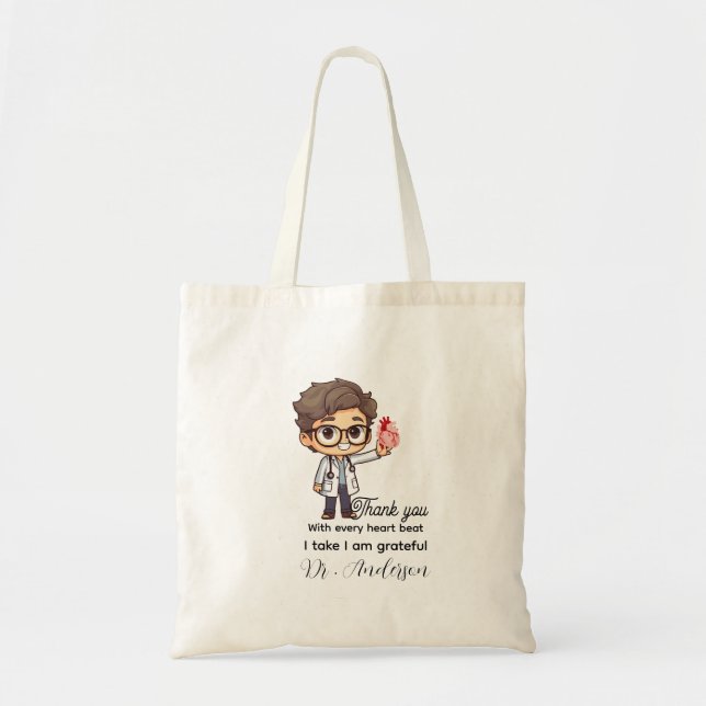 With Every heart I take cardiologist Personalized  Tote Bag (Front)