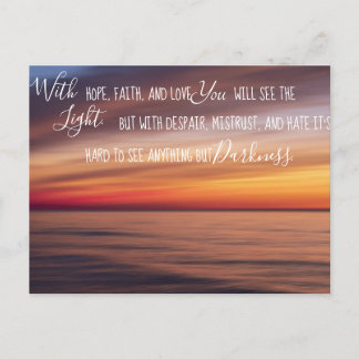 With Faith Hope and Love Inspirational Postcard