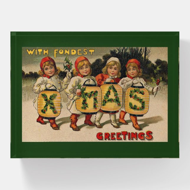 With Fondest Xmas Greetings Paperweight (Front)