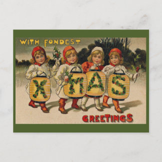 With Fondest Xmas Greetings Postcard