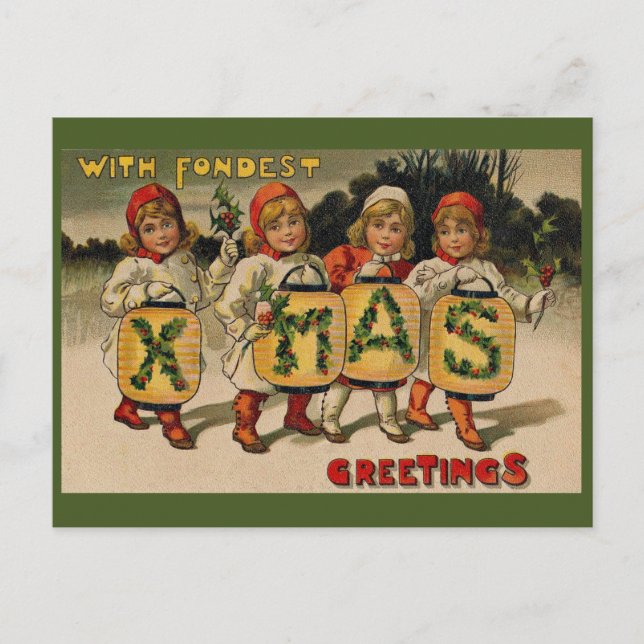 With Fondest Xmas Greetings Postcard (Front)