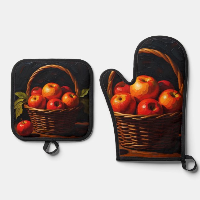 with fruit bowl oven mitt & pot holder set (Front)