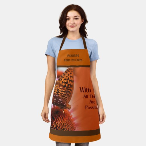 With God All Possible Inspirational Personalized Apron