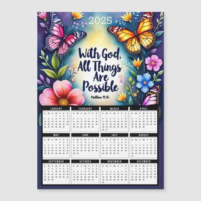 With God, All Things Are Possible 2025 Calendar  (Front)