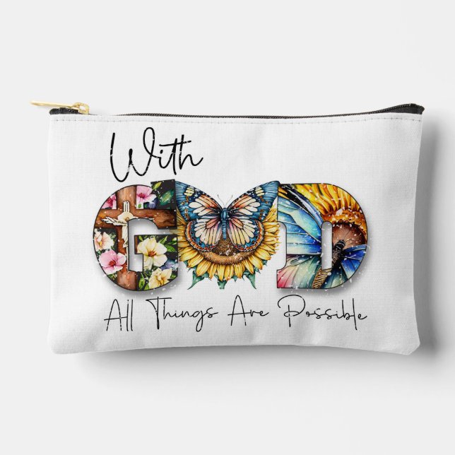 With god all things are possible accessory pouch (Front)