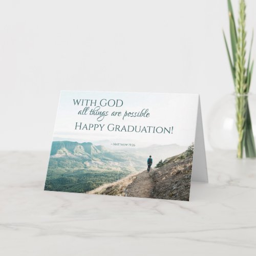 With God all Things are Possible Bible Graduation Card
