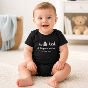 With God All Things Are Possible Bible Quote Baby Bodysuit