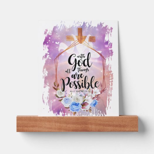 With God All Things Are Possible Bible Verse Cross