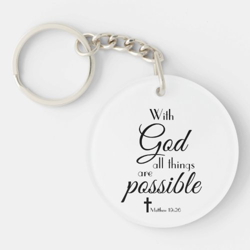 With God All Things Are Possible Bible Verse Keychain