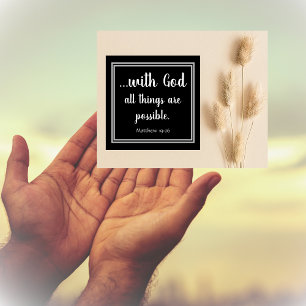 With God All Things Are Possible Black Square Sticker