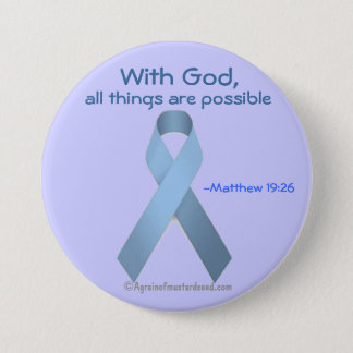 With God all things are possible Blue Ribbon Button